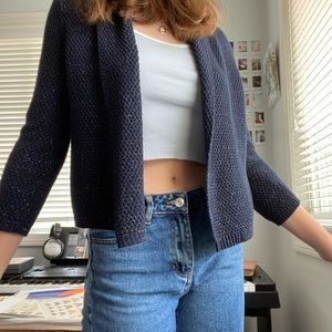 Loft Sparkle Navy Cardigan Blazer